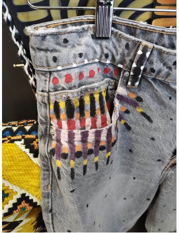 Jeans street art tribal nero