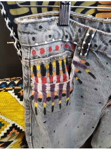 Jeans street art tribal nero