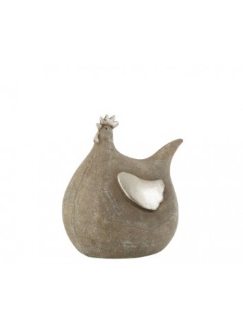 Gallina in ceramica argento piccola -  Jline